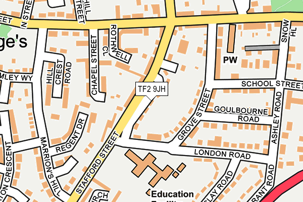 TF2 9JH map - OS OpenMap – Local (Ordnance Survey)