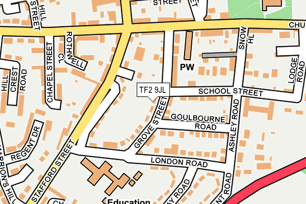 TF2 9JL map - OS OpenMap – Local (Ordnance Survey)
