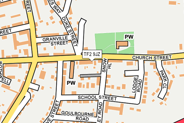 TF2 9JZ map - OS OpenMap – Local (Ordnance Survey)