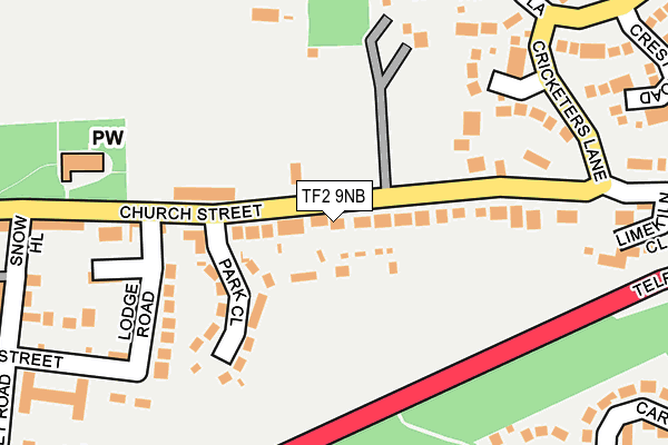 TF2 9NB map - OS OpenMap – Local (Ordnance Survey)