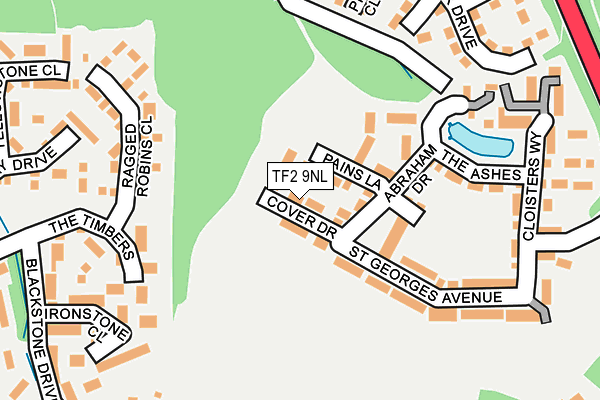 TF2 9NL map - OS OpenMap – Local (Ordnance Survey)