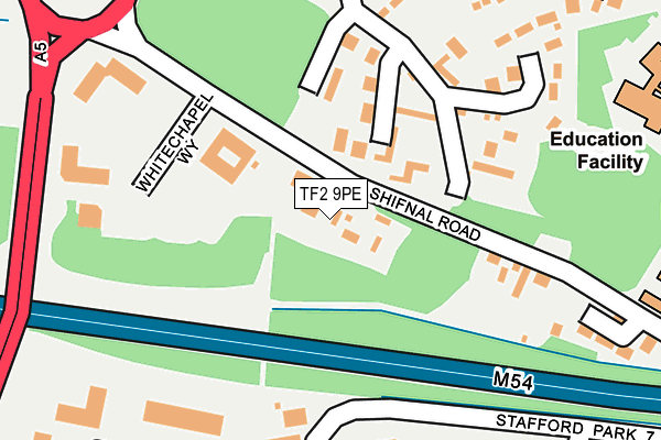 TF2 9PE map - OS OpenMap – Local (Ordnance Survey)
