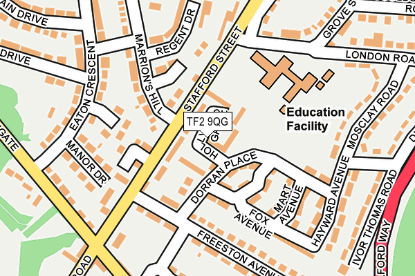 TF2 9QG map - OS OpenMap – Local (Ordnance Survey)