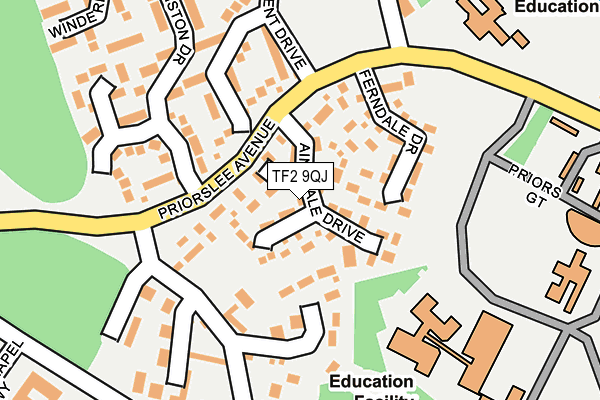 TF2 9QJ map - OS OpenMap – Local (Ordnance Survey)