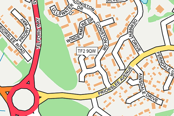 TF2 9QW map - OS OpenMap – Local (Ordnance Survey)