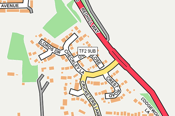 TF2 9UB map - OS OpenMap – Local (Ordnance Survey)