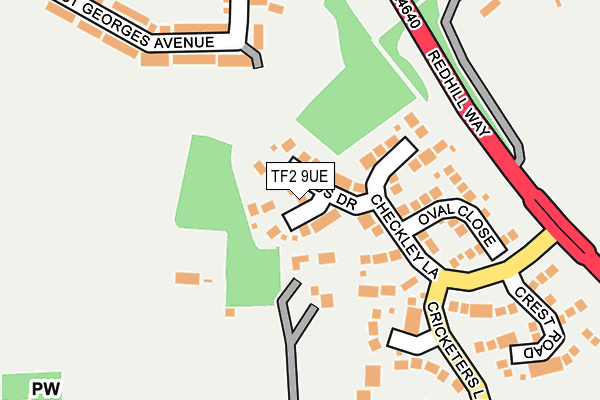 TF2 9UE map - OS OpenMap – Local (Ordnance Survey)