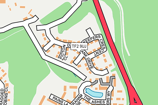 TF2 9UJ map - OS OpenMap – Local (Ordnance Survey)