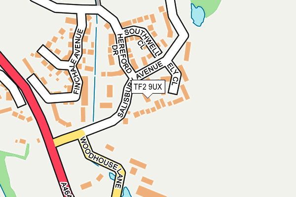 TF2 9UX map - OS OpenMap – Local (Ordnance Survey)