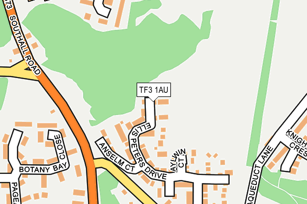 TF3 1AU map - OS OpenMap – Local (Ordnance Survey)