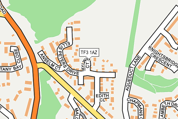 TF3 1AZ map - OS OpenMap – Local (Ordnance Survey)