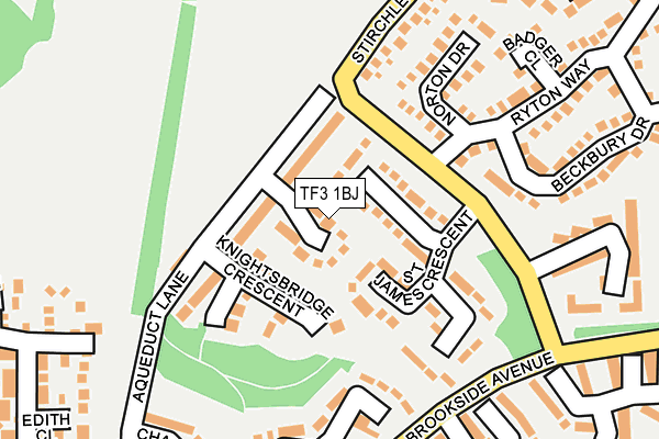 TF3 1BJ map - OS OpenMap – Local (Ordnance Survey)