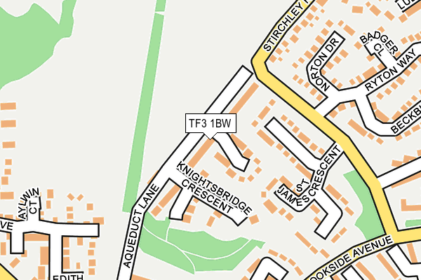 TF3 1BW map - OS OpenMap – Local (Ordnance Survey)