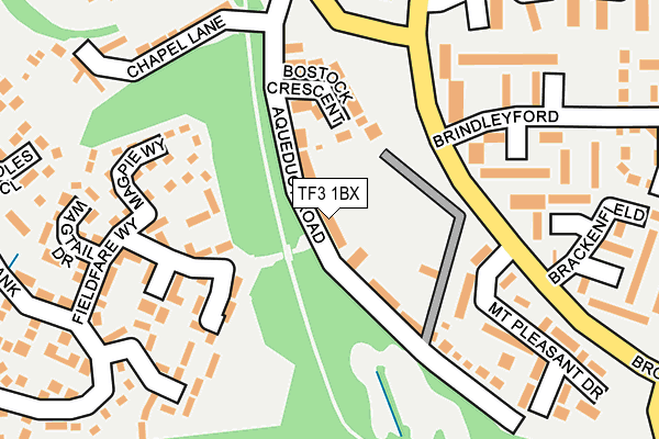 TF3 1BX map - OS OpenMap – Local (Ordnance Survey)