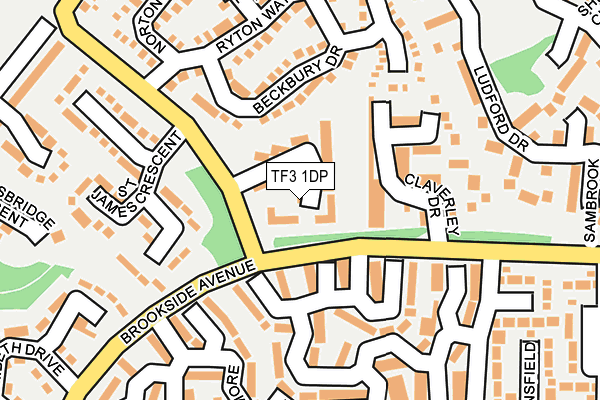 TF3 1DP map - OS OpenMap – Local (Ordnance Survey)