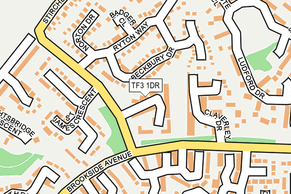 TF3 1DR map - OS OpenMap – Local (Ordnance Survey)