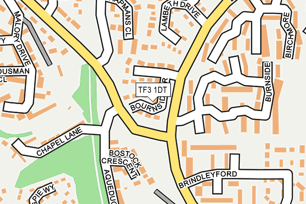 TF3 1DT map - OS OpenMap – Local (Ordnance Survey)