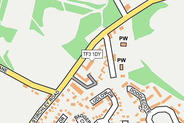 TF3 1DY map - OS OpenMap – Local (Ordnance Survey)