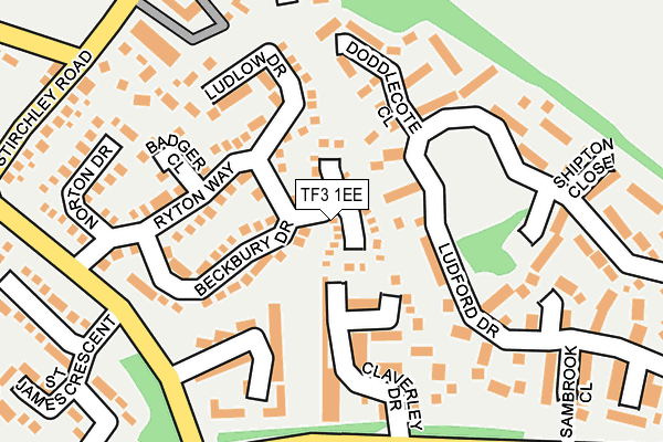 TF3 1EE map - OS OpenMap – Local (Ordnance Survey)