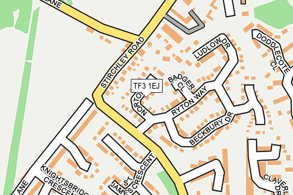 TF3 1EJ map - OS OpenMap – Local (Ordnance Survey)