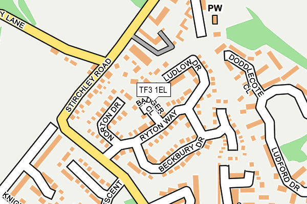 TF3 1EL map - OS OpenMap – Local (Ordnance Survey)