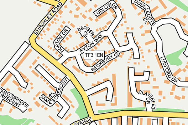 TF3 1EN map - OS OpenMap – Local (Ordnance Survey)