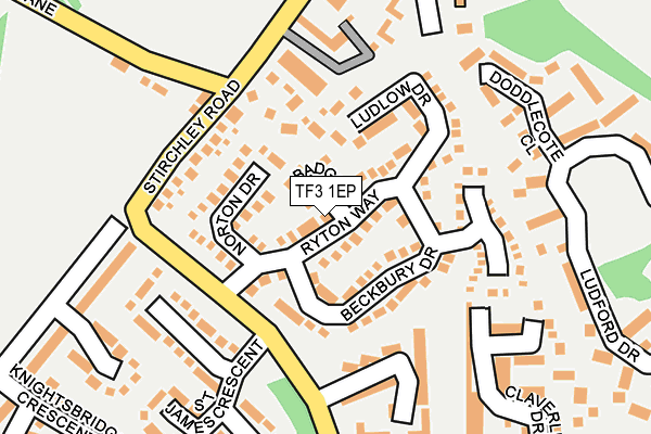 TF3 1EP map - OS OpenMap – Local (Ordnance Survey)