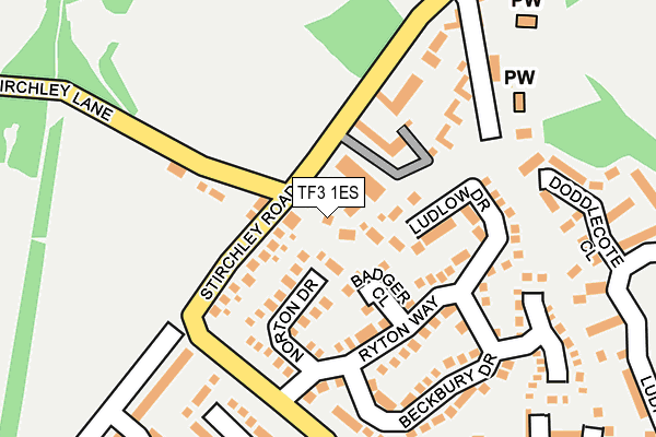 TF3 1ES map - OS OpenMap – Local (Ordnance Survey)