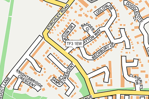 TF3 1EW map - OS OpenMap – Local (Ordnance Survey)