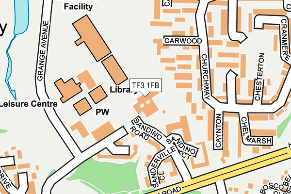 TF3 1FB map - OS OpenMap – Local (Ordnance Survey)