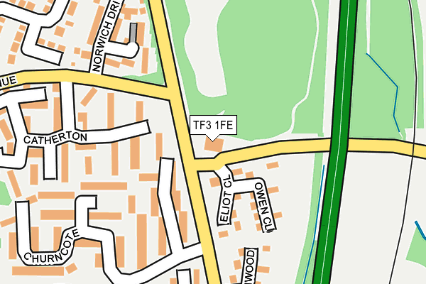 TF3 1FE map - OS OpenMap – Local (Ordnance Survey)