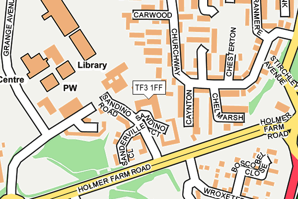 TF3 1FF map - OS OpenMap – Local (Ordnance Survey)