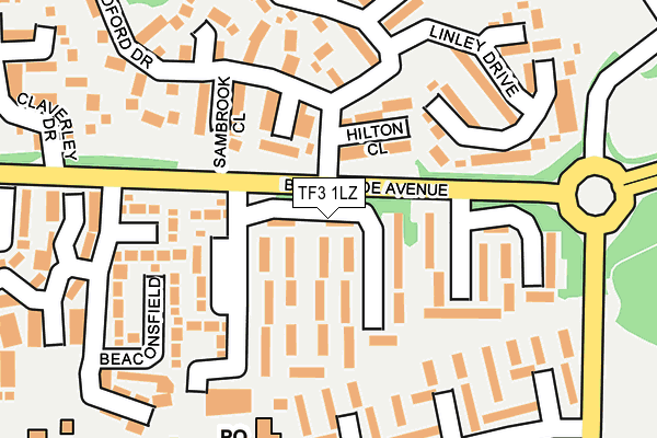 TF3 1LZ map - OS OpenMap – Local (Ordnance Survey)