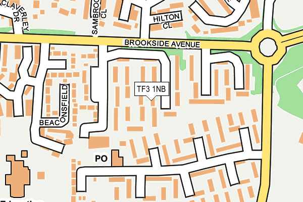 TF3 1NB map - OS OpenMap – Local (Ordnance Survey)