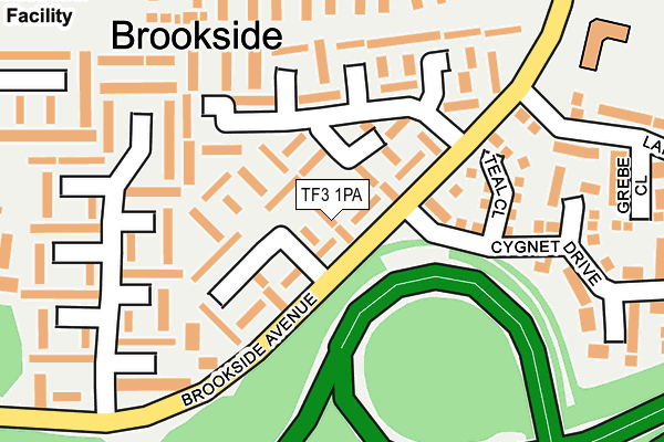 TF3 1PA map - OS OpenMap – Local (Ordnance Survey)