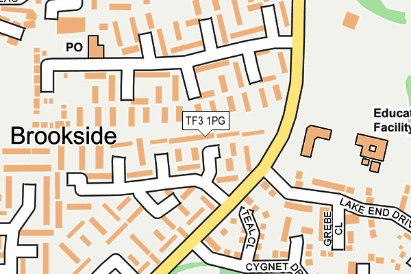 TF3 1PG map - OS OpenMap – Local (Ordnance Survey)