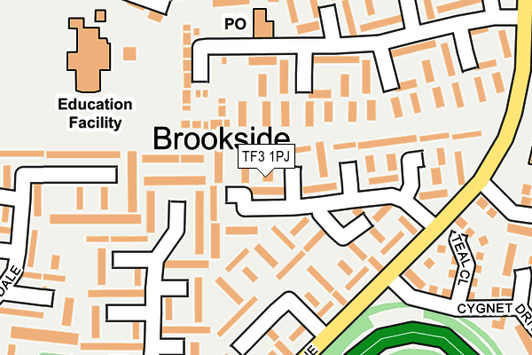 TF3 1PJ map - OS OpenMap – Local (Ordnance Survey)