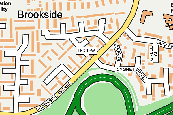 TF3 1PW map - OS OpenMap – Local (Ordnance Survey)