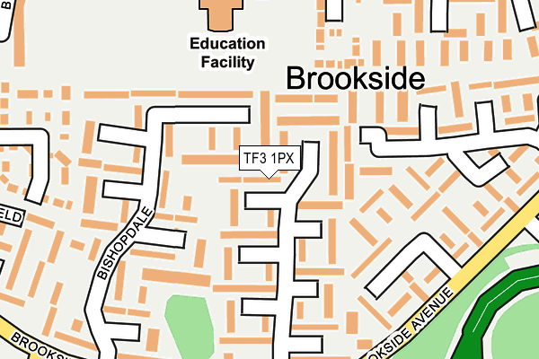 TF3 1PX map - OS OpenMap – Local (Ordnance Survey)