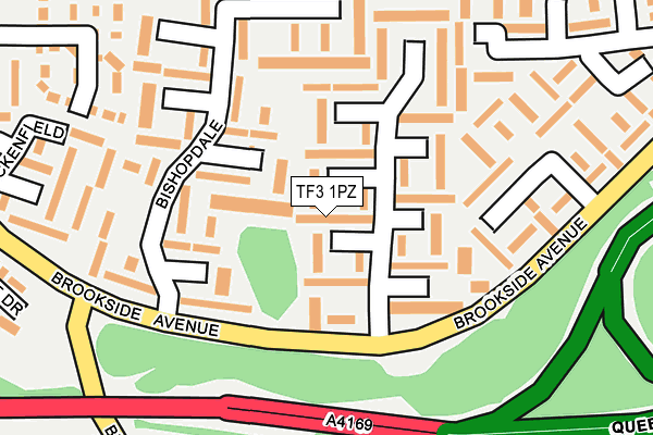 TF3 1PZ map - OS OpenMap – Local (Ordnance Survey)
