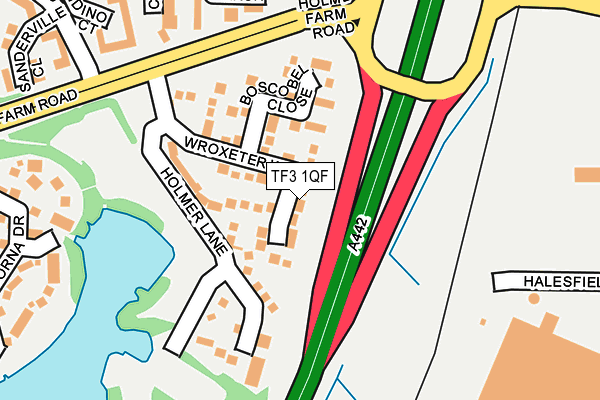 TF3 1QF map - OS OpenMap – Local (Ordnance Survey)