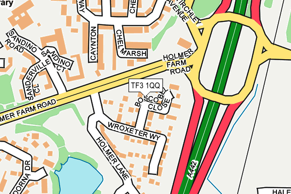 TF3 1QQ map - OS OpenMap – Local (Ordnance Survey)