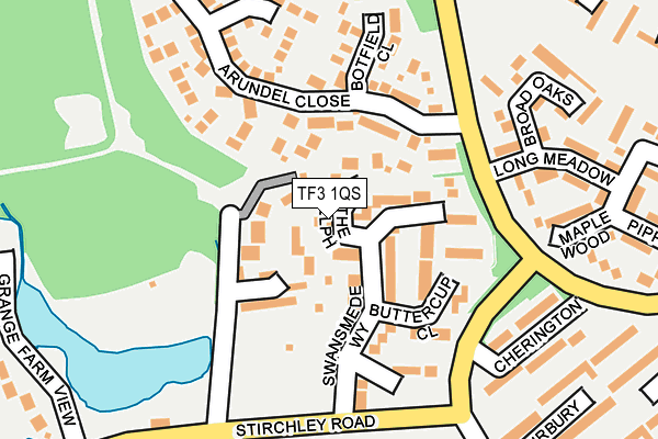 TF3 1QS map - OS OpenMap – Local (Ordnance Survey)