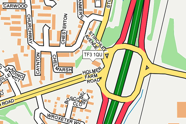 TF3 1QU map - OS OpenMap – Local (Ordnance Survey)