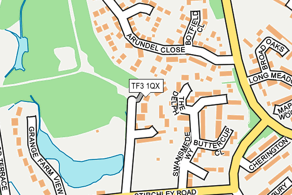 TF3 1QX map - OS OpenMap – Local (Ordnance Survey)