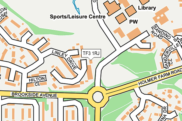 TF3 1RJ map - OS OpenMap – Local (Ordnance Survey)