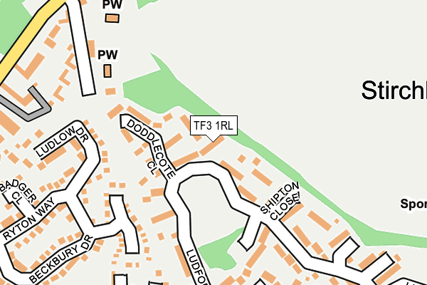 TF3 1RL map - OS OpenMap – Local (Ordnance Survey)