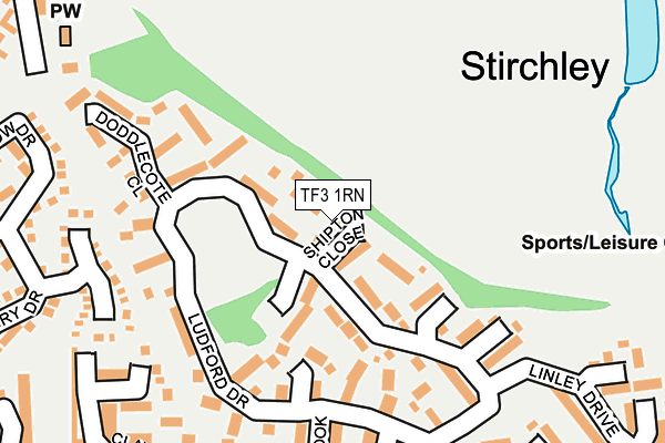 TF3 1RN map - OS OpenMap – Local (Ordnance Survey)