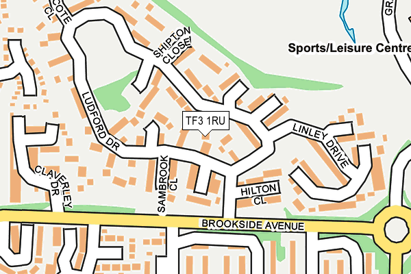 TF3 1RU map - OS OpenMap – Local (Ordnance Survey)