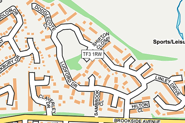 TF3 1RW map - OS OpenMap – Local (Ordnance Survey)